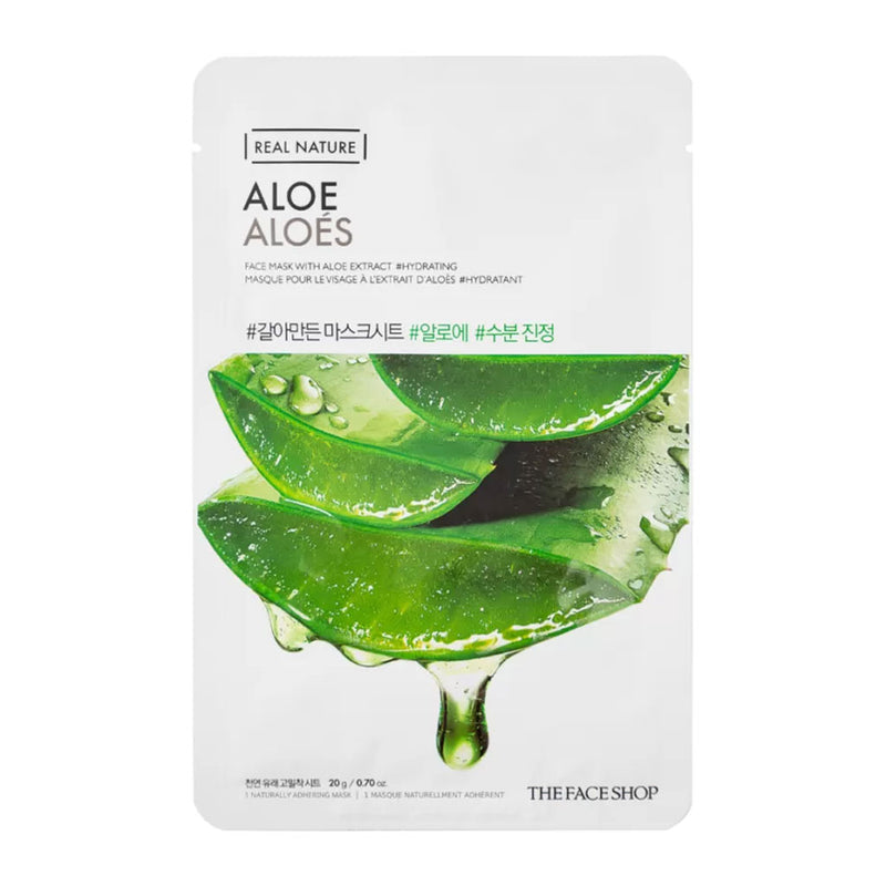 The Face Shop Real Nature Face Mask ALOE VERA Nudie Glow Australia