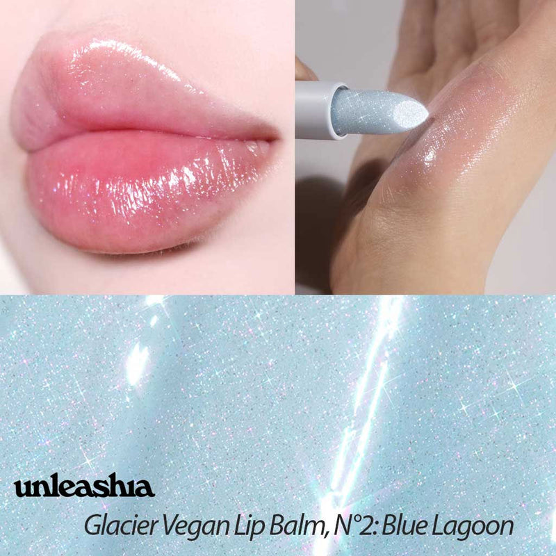 Unleashia Glacier Vegan Lip Balm NO 2 BLUE LAGOON Nudie Glow Australia