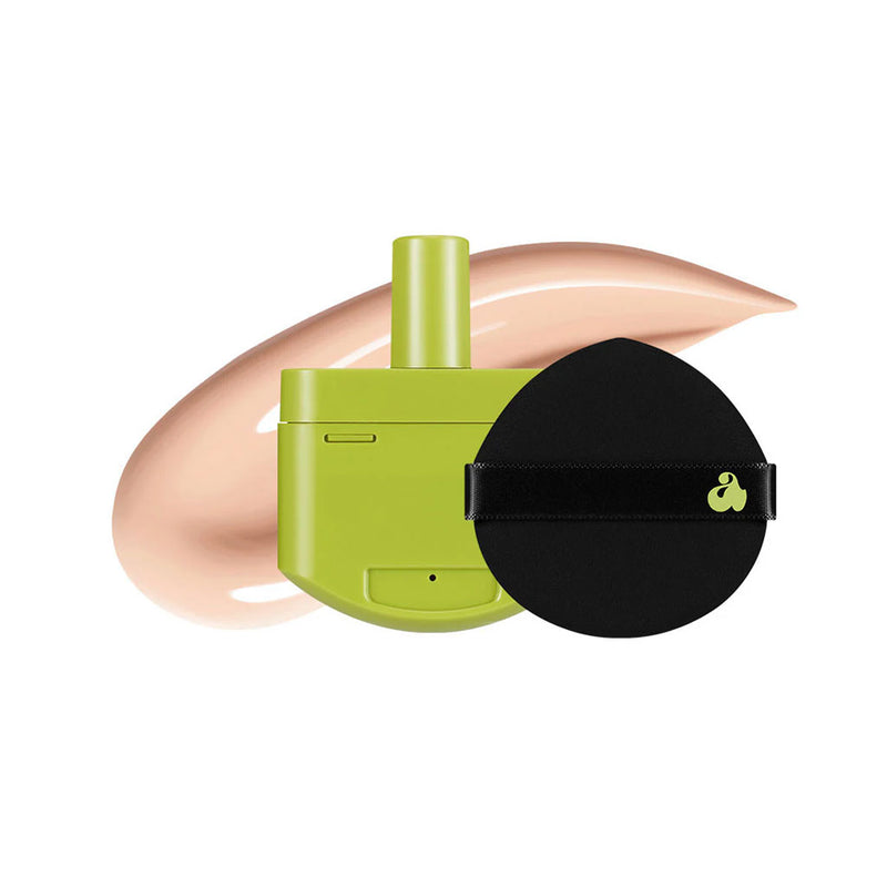 Unleashia Satin Wear Healthy-Green Cushion Re-Feel + Puff 14N ROSY CHEEKS Nudie Glow