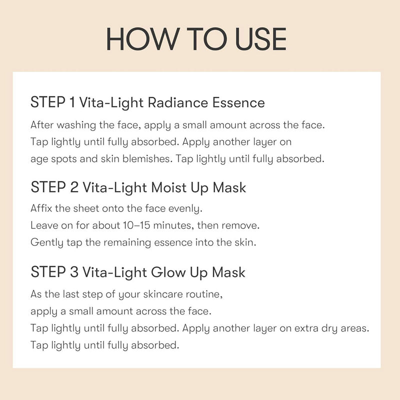 VT Cosmetics Vita-Light All In One 3 Step Mask Nudie Glow Australia