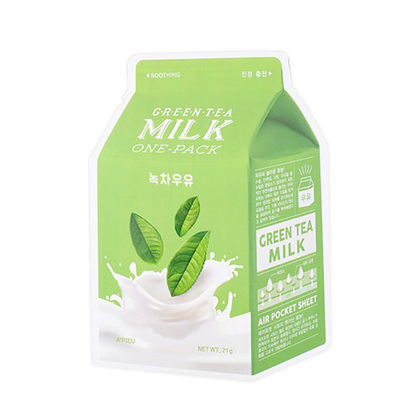 A'PIEU Green Tea Milk Daily Sheet Mask Nudie Glow Korean Beauty Australia