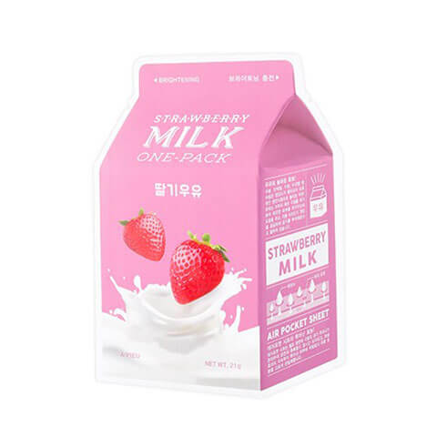 A'PIEU Strawberry Milk Daily Sheet Mask Nudie Glow Korean Beauty Australia