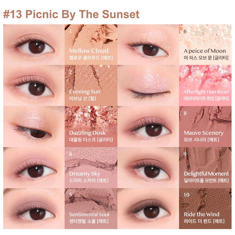 CLIO Pro Eye Palette #13 PICNIC BY THE SUNSET Nudie Glow Australia
