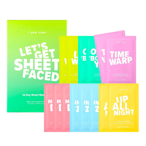 I DEW CARE Let's Get Sheet Faced 14 Days Sheet Mask Set Nudie Glow Australia