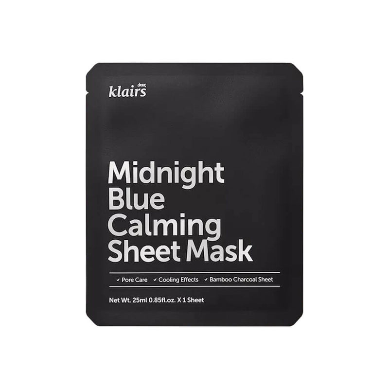 Klairs Midnight Blue Calming Sheet Mask Nudie Glow Korean Beauty Skincare Australia