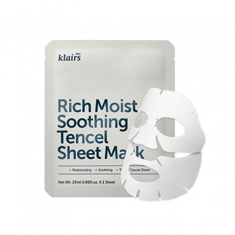 Klairs Rich Moist Soothing Tencel Sheet Mask Nudie Glow Korean Beauty Skincare Australia