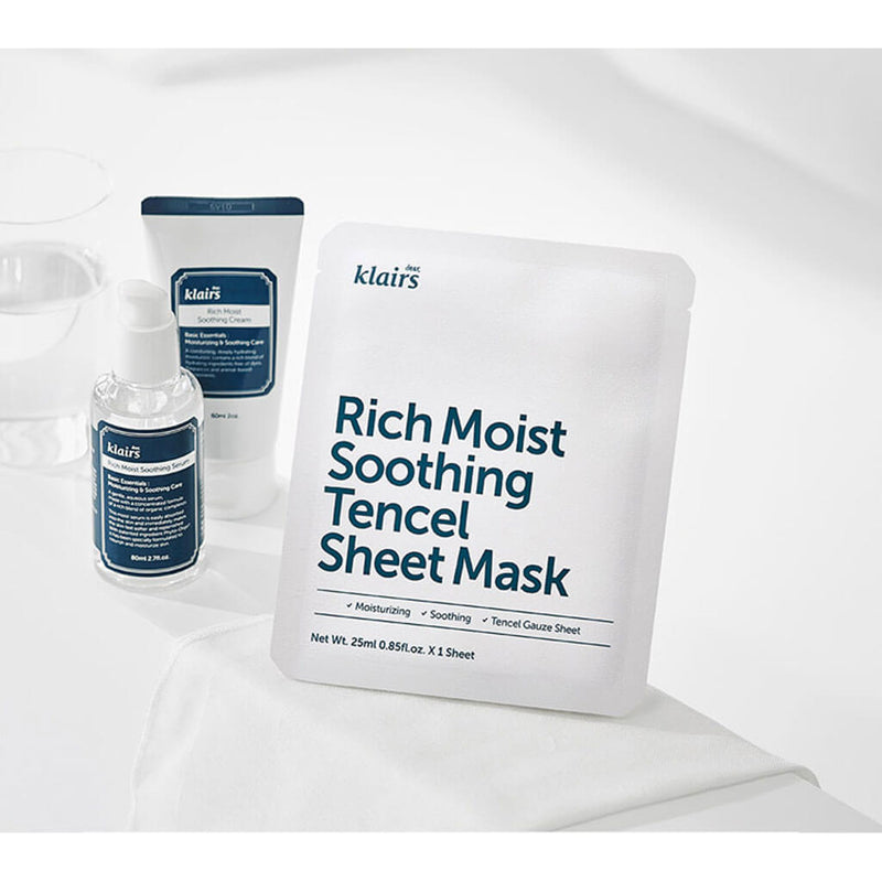 Klairs Rich Moist Soothing Tencel Sheet Mask Nudie Glow Korean Beauty Skincare Australia
