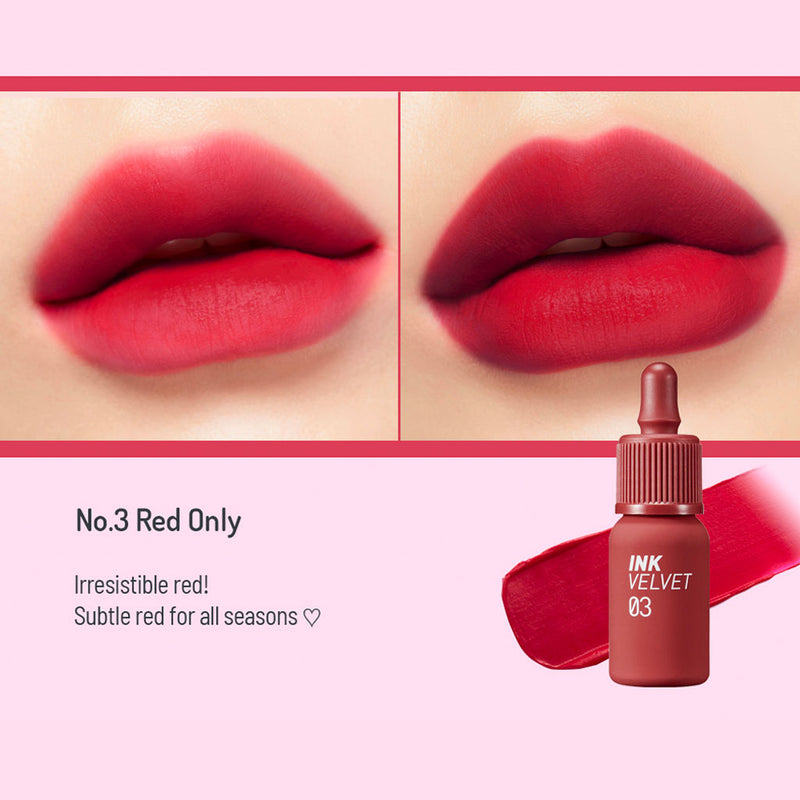 Peripera Ink Velvet Lip Tint #3 RED ONLY Nudie Glow Australia