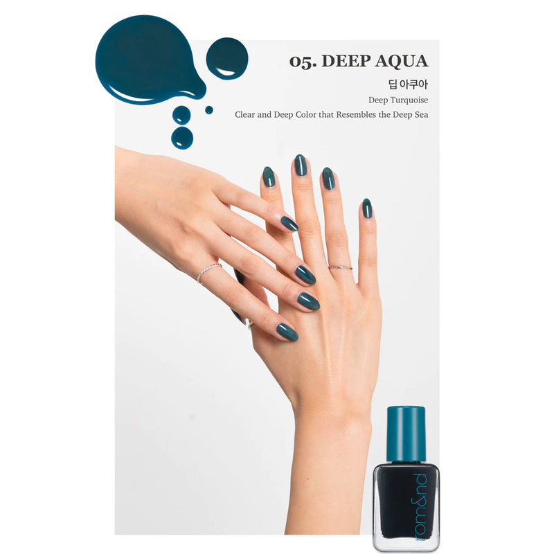 ROM&ND Mood Pebble Nail 05 DEEP AQUA Nudie Glow Australia