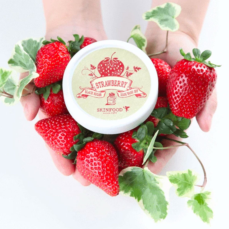 SKINFOOD Black Sugar Strawberry Mask Wash Off Nudie Glow Korean Skin Care Australia