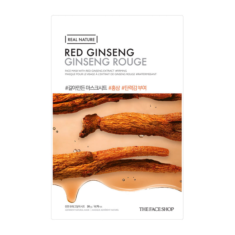 The Face Shop Real Nature Face Mask Red Ginseng Nudie Glow Australia