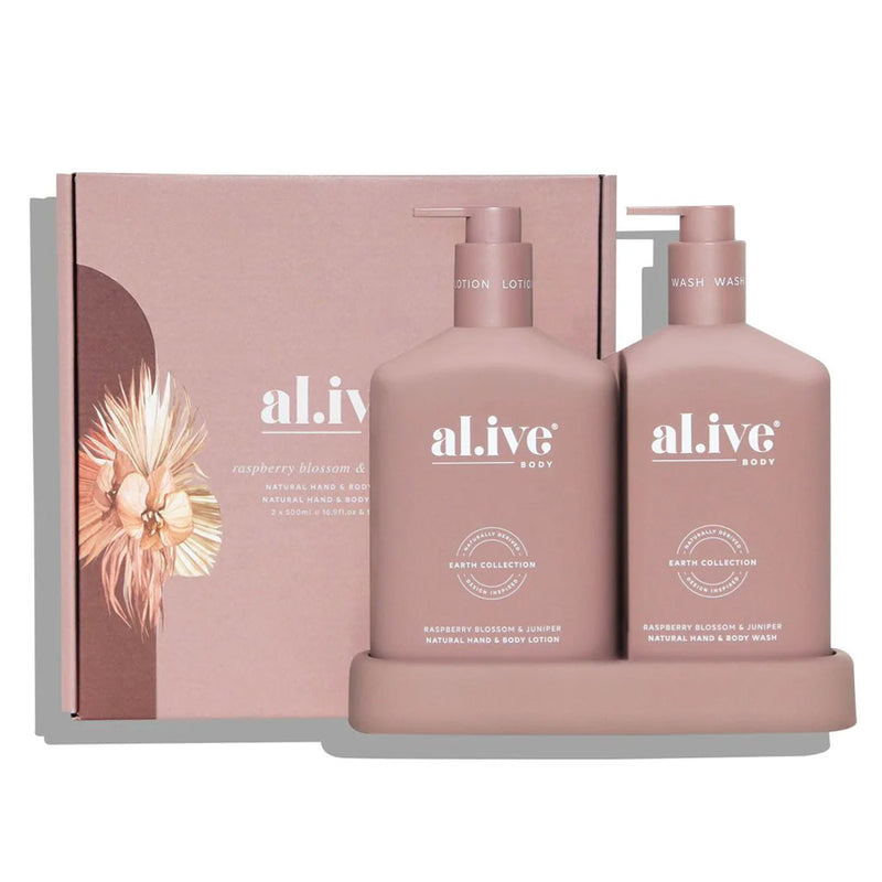 al.ive body Raspberry Blossom & Juniper - Hand & Body Wash/Lotion Duo Nudie Glow Australia