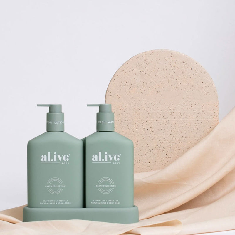al.ive body Kaffir Lime & Green Tea - Hand & Body Wash/Lotion Duo Nudie Glow Australia Skin Care & Beauty