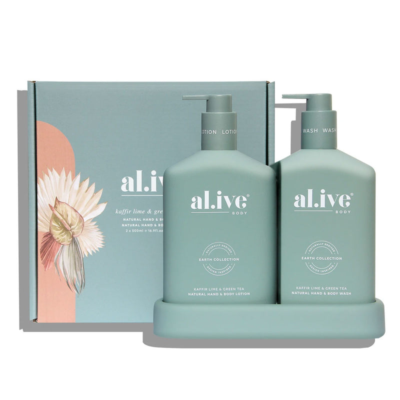 al.ive body Kaffir Lime & Green Tea - Hand & Body Wash/Lotion Duo Nudie Glow Australia Skin Care & Beauty